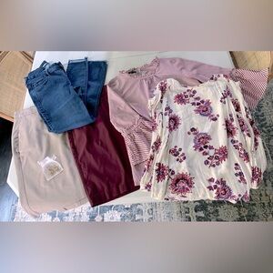 Lot 6 Items Women’s Skinny Jeans Pencil Skirts Tops Talbots Old Navy Earrings XS